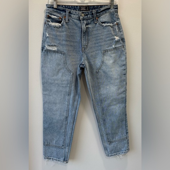 Abercrombie & Fitch Annie High Rise Ankle Straight Distressed Jeans Women’s - Picture 1 of 5